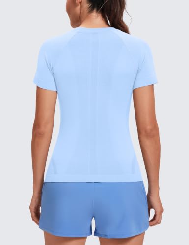 Image of MathCat Seamless Short Sleeve Workout Tops for Women