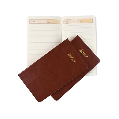 Image of Cubic A7 Palm-Sized Leather Journal - Premium Softbound Notebook for Personal & Professional Use | Light Tan | Pocket-Friendly | Pack of 3