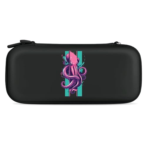 Octopuss Tentacles Monster Wrap Compatible with Switch Carrying Case Hard Travel Game Bag Pouch with 15 Games Accessories Black-style