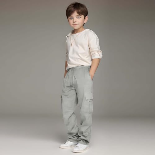 Boys' Slim Fit Sweatpants Children's Casual Sports Active Pants Loose-Fit Warm Trousers for Everyday Wear3