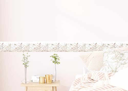 AG Design Selbstklebende Bordüre Blumen, AWB 8294 | Wasserfest Dekoration für Wände, Möbel, Tapeten, Wandverkleidungen und Türen, Folie, Mehrfarbig | Breite 500 cm x Höhe 13.8 cm