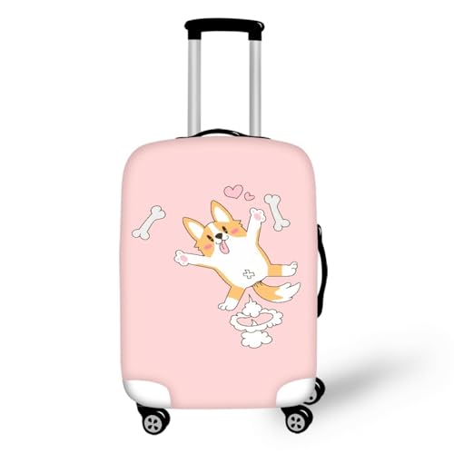 Homeyang Funda Maleta Cabina Perro De Corazón Rosa Funda Maleta Protectora Elástico Spandex Poliéster Lavable Cubierta de Equipaje 18-32 Pulgadas Fundas Maletas de Viaje (S)