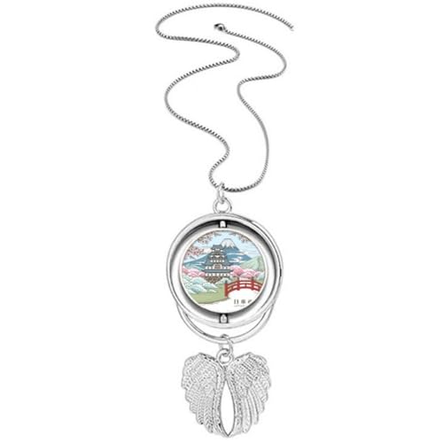 Pendentif ailes d'ange collier rotatif Mt. Japan Ukiyo-e
