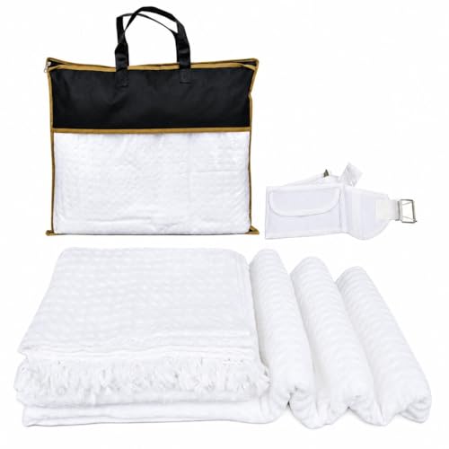 Al-Hasnain Ihram Towel Cloth for Men Hajj and Umrah 100% Cotton White Soft and Lightweight Quick Dry Hajj and Umrah