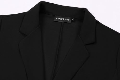 MINTLIMIT Womens Blazer Suit One Button Suit Notched Lapel Jacket Elegant Formal (Black S) - Image 3