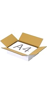 Amazon.co.jp: アースダンボール 70サイズ A4 白ダンボール箱 浅型 10