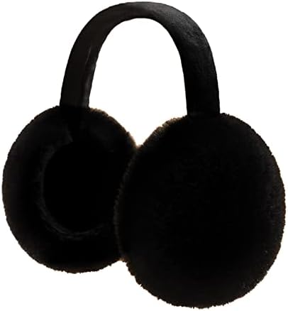PEHOYGA Women Ear Muffs Winter Outdoor Girls Cute Bow Earmuffs Foldable Faux Fur Fleece Warm Ear Warmers (Black-AA)