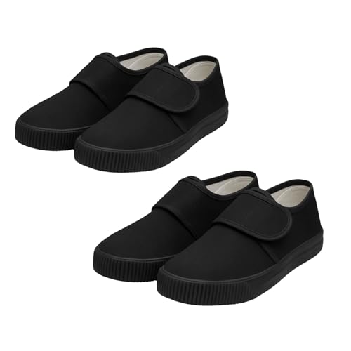 Chaussures d'école unies en toile lot de 2 plimsolls pour sports d'intérieur et loisirs