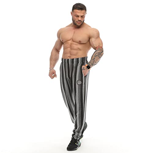 Big Sam Sportswear Company Men's Baggy Sweatpants With Pockets, Oversize Striped Oldschool Trackpants (M, Unprinted) #TOP7