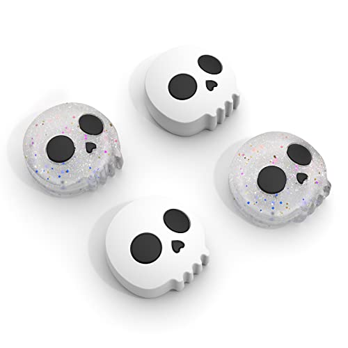 JINGDU Kappen Kompatibel mit Switch Pro Controller,Thumbsticks Caps für Switch Pro,Schutzkappen Zubehör Analog Joystick Kappen für Switch Pro Controller Weiches Silikon 4pics,Schädel Cover