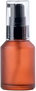ブラウンつや消しガラスポンプボトル1個、詰め替え可能なローションボトル、トイレタリー液体容器、化粧品メイクアップローションディスペンサー用キャップ付きトラベルサンプルボトル(30ml)。