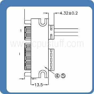 Cable SATA 22 pines a panel ESATA 12 pulgadas miniatura 3