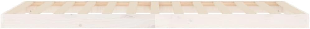 Low Platform Bed Frame, Single Floor Bed Frame with Sturdy Slat Support, Japanese Style, No Box Spring Needed (White, 90x190 cm)