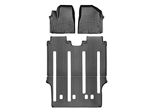 WeatherTech Custom Fit FloorLiner for Kia Sedona - 1st Row Over The Hump, 2nd, & 3rd Row (Black)