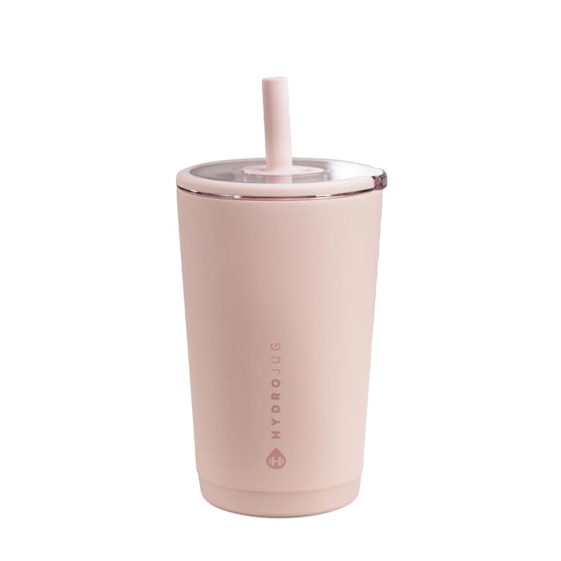 HydroJug Everyday Tumbler 14 oz, Ceramic-Lined Straw Cup, Dusty Rose Dusty Rose 14 Ounces