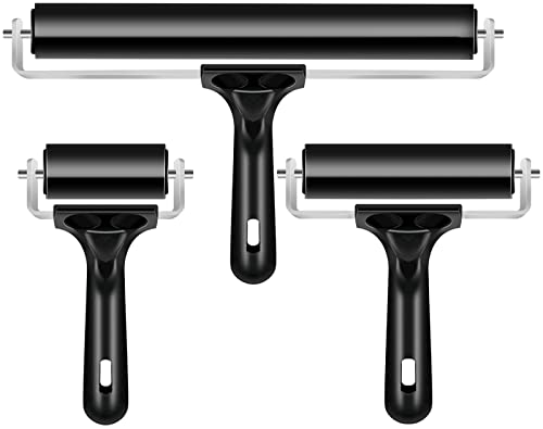 3 Pack Brayer Rollers For Crafting, Vinyl Rubber Roller Brayers, Printmaking Brayer Rollers For Cricut Maker, Gluing, Printing, Inking And Stamping(Black) #TOP7