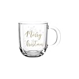  Leonardo - Tasse, Kaffeetasse, Weihnachtstasse - Merry Christmas - hitzebeständiges Glas - 400 ml