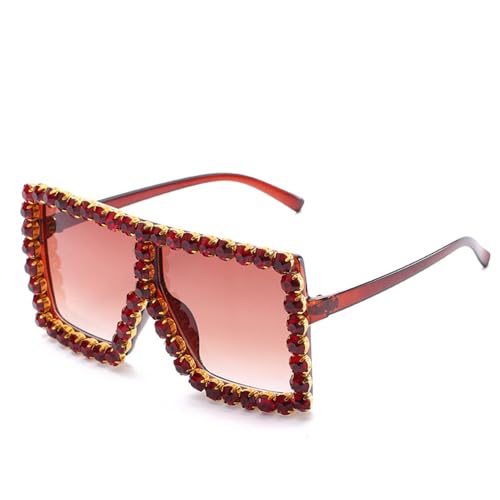 Lunettes de soleil mode strass carrées grand format pour homme dame