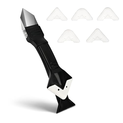 Kit di 5 strumenti rimuovi silicone, Strumento professionale per rimozione sigillante Raschiatori pulizia riutilizzabili per bagno cucina pavimenti