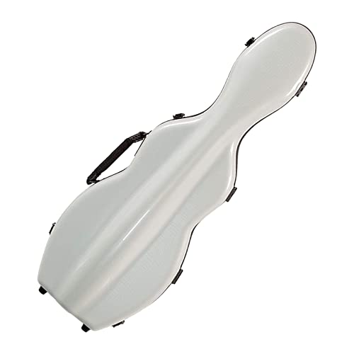 AIBAB Estuche para violín Mochila para violín de Fibra de Vidrio de Carcasa Dura con higrómetro Bolsa de música para violín Liviana y compacta,White-4/4 Cover