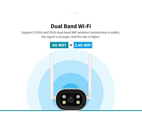 Eversecu 2K/4Mp 2.4G&5G Dual Band Wifi Outdoor Ip Bullet Cctv Camera, Support Cloud And Tf Card Storage, Two Way Audio, Weatherproof Smart Motion Spotlight Full Color Smart Night Vision #TOP4