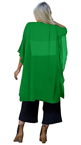Image of Indian Trendy Women's Solid Puff Sleeve Kimono Long Cardigan Loose Cover Up Casual Blouse Top Chiffon