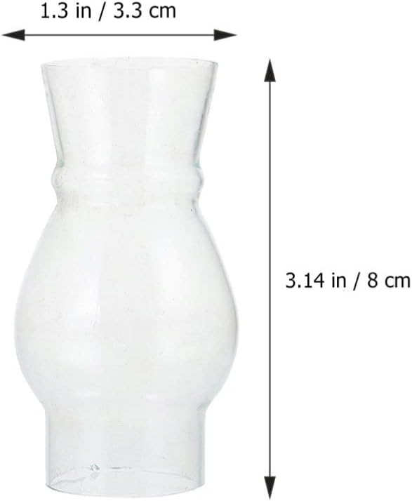 Housoutil Glass Chimney Replacement 6pcs Oil Lamp Clear Glass Shade Chimney Transparent Shade Windproof Lampshade for Vintage Oil Lantern Oil Kerosene Lamps Cover (8X3.3X3.3CM)