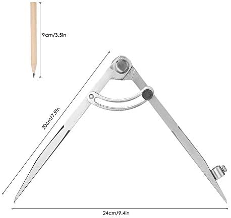 Professional Compass for Woodworking, 8 Inch Compass with Wing and Pencil Holder, Large Compass for Geometry, Compass Drawing Tool, Pencil Compass for Carpenter, Drafting, Drawing Compass