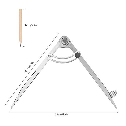 Foto von Professioneller Kompass für Holzbearbeitung, 8 Zoll Kompass mit Flügel und Bleistifthalter, Großer Kompass für Geometrie, Kompass Zeichenwerkzeug, Bleistift-Zirkel für Tischler, Zeichnen Kompass