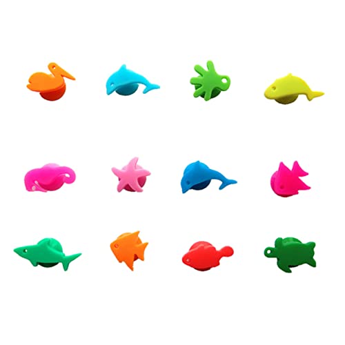 ABOOFAN 12Pcs Wine Charms Wear Resistant Drink Markers for Easy Identification of Wine Glasses Cups and Bottles Reusable for Parties and Gatherings