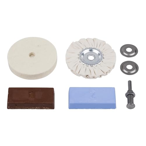 wolfcraft Hobby-Polierset 2178000 - zum Polieren von Metalloberflächen I geeignet für Autoteile oder Scheinwerfer I inkl. Schwabbelscheibe, Polierfilzscheibe, Polierpasten, Spanndorn wolfcraft Hobby-Polierset 2178000 - zum Polieren von Metalloberflächen I geeignet für Autoteile oder Scheinwerfer I inkl. Schwabbelscheibe, Polierfilzscheibe, Polierpasten, Spanndorn