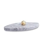 Sermo Ovoid Marble Incense Holder Burner Oval (Cloudy - Gray White)