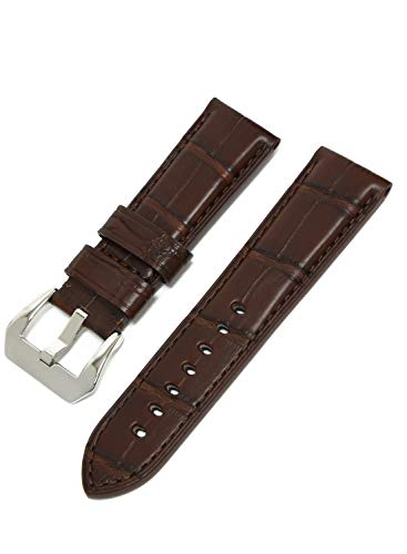 CASSIS[カシス] パネライ対応 ワニ革 時計ベルト 裏面防水素材 TYPE PNR ALLIGATOR タイプピーエヌアールアリゲーター 24mm ダークブラウン 交換用工具付 X0035339034024