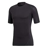 Logodruck auf der Schulter adidas Herren Alphaskin Tech Kurzarm T-shirt, Black, L
