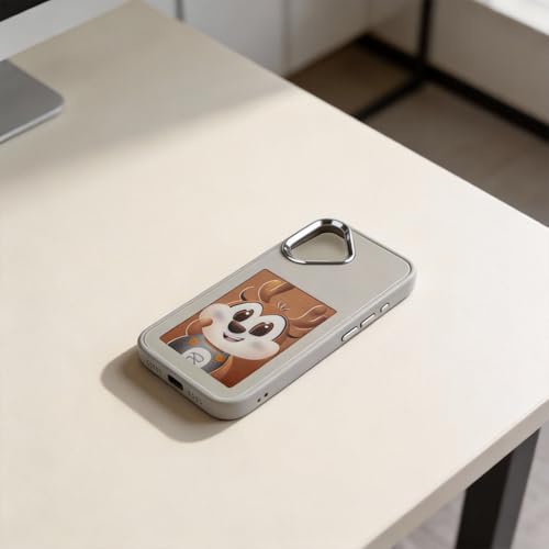 Coque personnalisable e-paper iPhone 16 Pro Max en finition gris technologique - 6