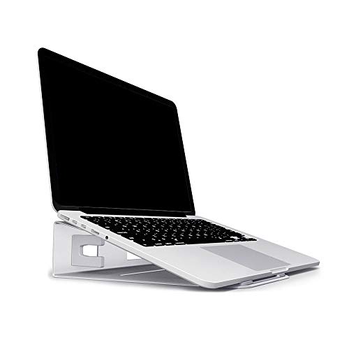 Baseltek Aluminum Laptop Stand Elevator Cooling Platform for MacBook Air Pro and iPad - Apple MacBook 12" 13" Pro Air, Chromebook, Samsung, Acer, HP, Dell Laptop (Silver)