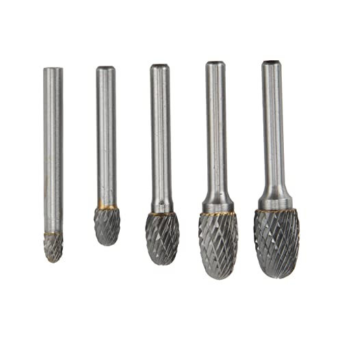 Set de 5 fresas rotativas de carburo de doble corte 6mm miniatura 5