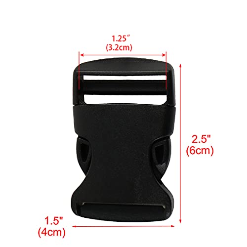 Uxcell Plastic 1 1/4" Wide Webbing Strap Side Release Buckle 5Pcs Black #TOP1