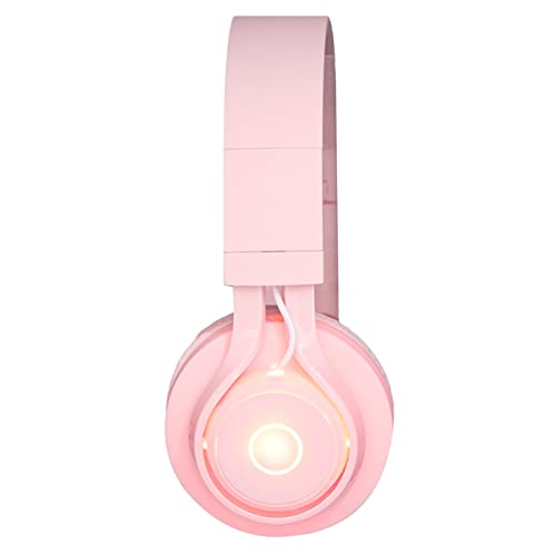 Auriculares Bluetooth para niños plegables diadema ajustable rosa ABS 6