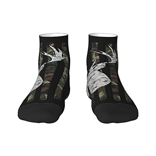 Low Cut Ankle Socks Novelty Casual Athletic Socks For Men Women, (Deer Camo Camouflage American Flag Hunting) #TOP1