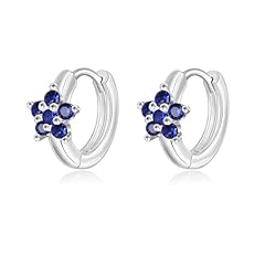 Silver Blue CZ Flower
