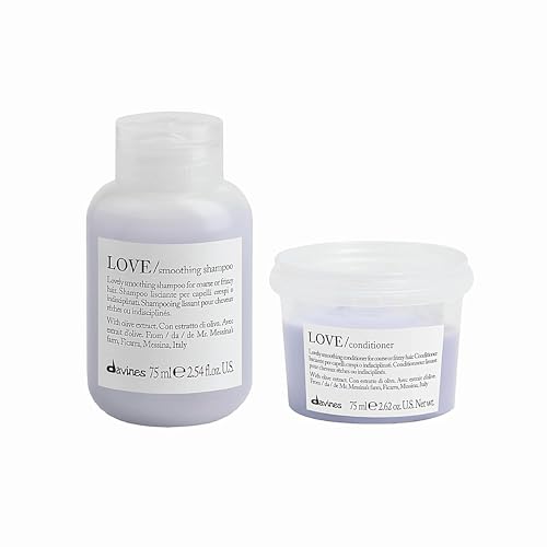 Davines LOVE Smoothing Shampoo | Gentle Cleansing for Frizzy or Coarse Hair | Smooth, Soften and Add Shine