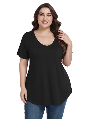 Image of BELAROI Women Plus Size Tops V-Neck Tunics Shirts