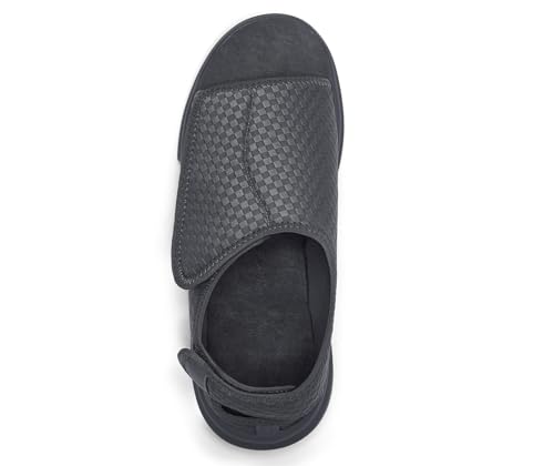 Image of Men's Open toe Diabetic Sandals Wide Width Adjustable Straps Arch Support Lightweight & Breathable Mesh for Comfort and Pain Relief