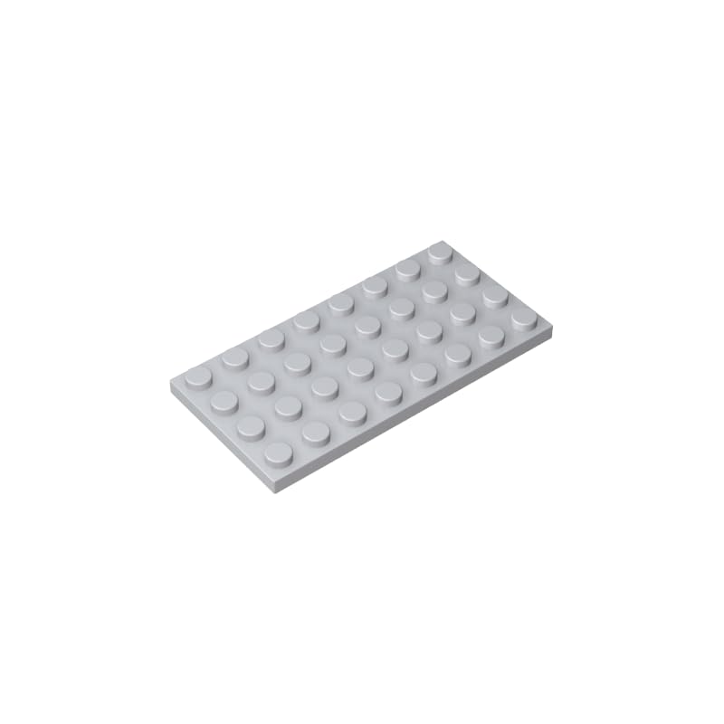 GDS-521 Compatible with LEGO 3035 Foundation Plate 4x8, gray white, 10 PCS