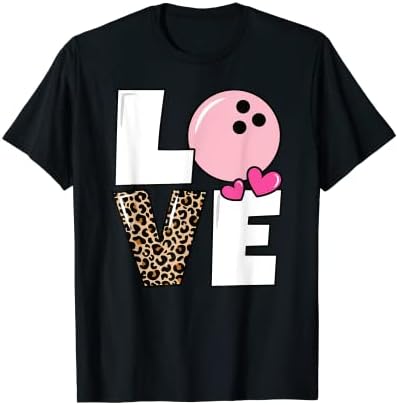 Cute Love Bowling Bowler Women Girls Bowling T-Shirt