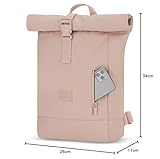 Johnny Urban Rucksack Damen & Herren Klein Rosa - Robin Small - Kleiner Rolltop Daypack mit 12 Zoll Laptopfach - Tagesrucksack für Uni City Business - Wasserabweisend
