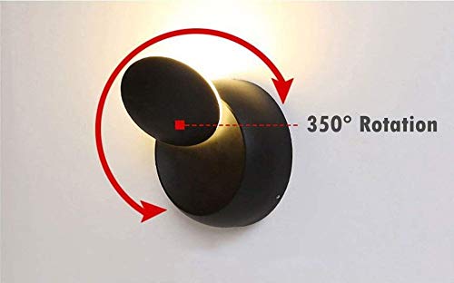 Aplique de pared de 350 grados giratorio con iluminación ajustable blanca para salón 5