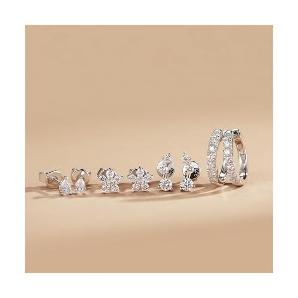 Agvana Circle of Light 0.13-0.78 Ct. Tw. Lab-Grown Diamond Hoop Earrings in Sterling Silver (D-E Color, VS Clarity) Fine Jewelry for Women Anniversary Birthday Gifts for Her, Size 8-20MM - Image 5