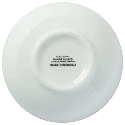 Image of Silver Buffalo Spongebob Squarepants Wet Noodle Krabby Patty Ceramic Sushi Set with Dipping Sauce Dish and Matching Chopsticks